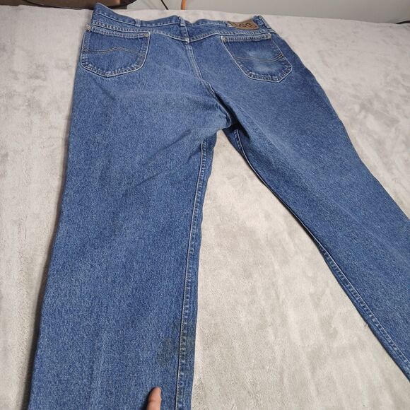 Vtg 80s Lee Storm Rider Jeans Men 42x34 (fits 38x32) Union Made USA Classic Work - Picture 14 of 16